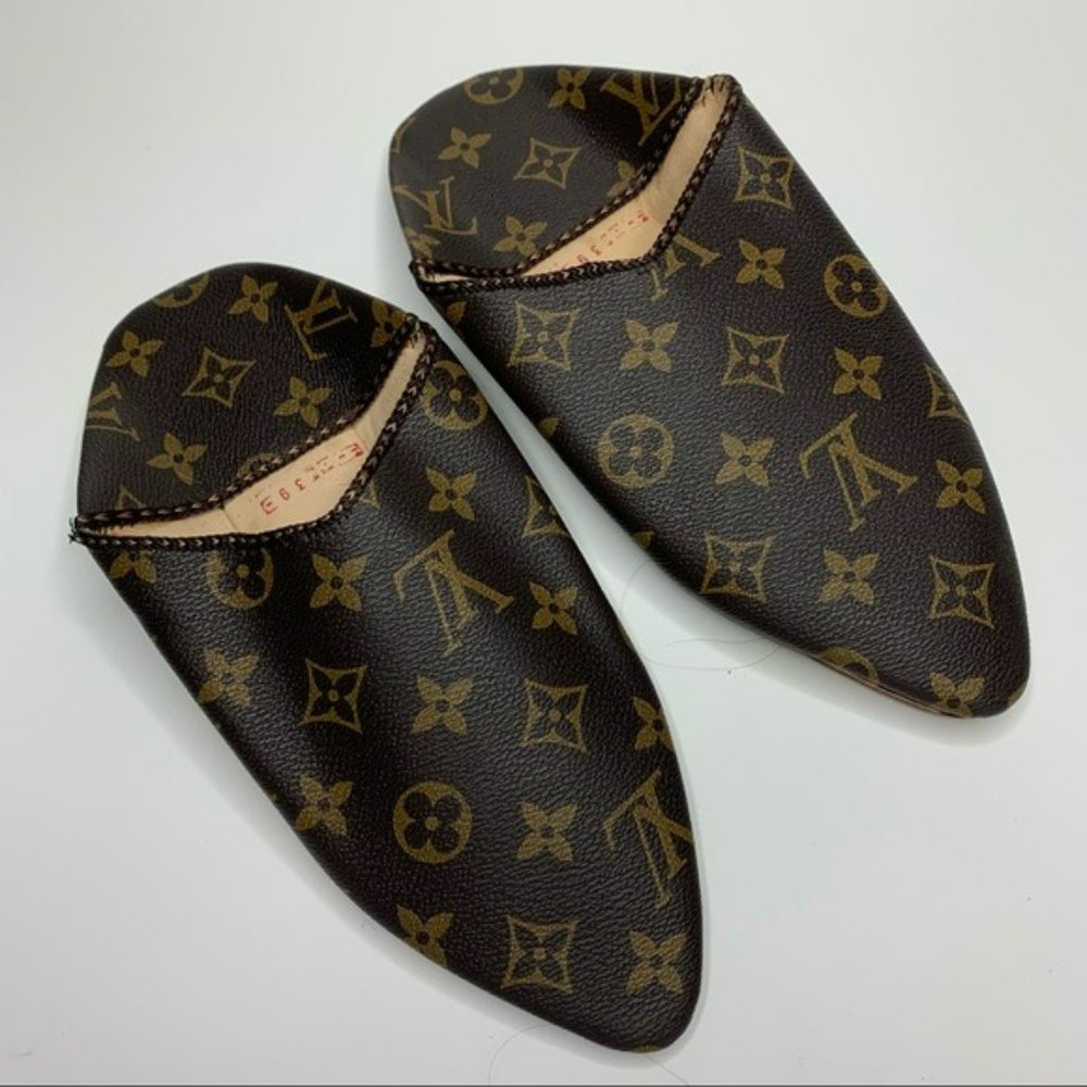 Moroccan leather Babouche flat shoes women’s size 5